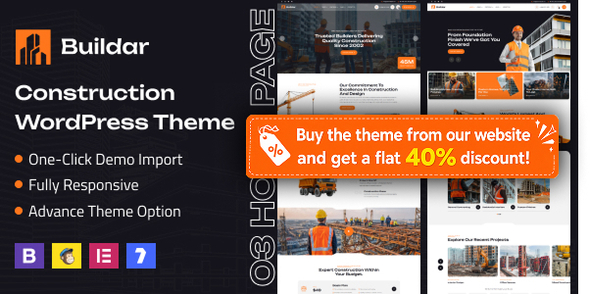 Buildar - Construction WordPress Theme - Business Corporate