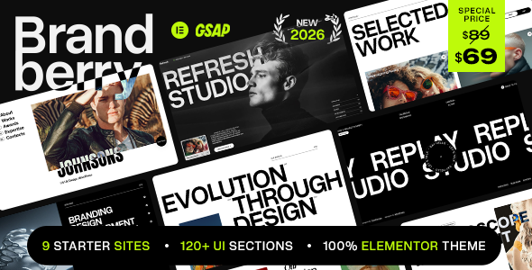 Brandberry – Creative Elementor WordPress Theme - Portfolio Creative