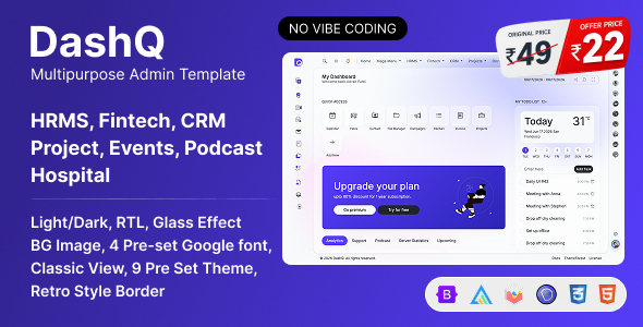 DashQ - Bootstrap HTML Admin Dashboard Template - Admin Templates Site Templates