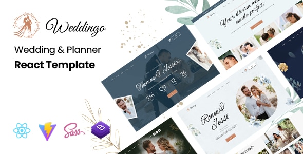 Weddingo - Wedding & Planner React Template - Wedding Site Templates