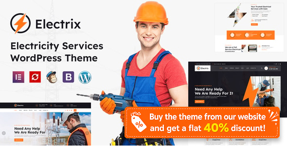 Electrik - Electricity Services WordPress Theme - Business Corporate