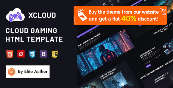 Xcloud - Cloud Gaming HTML Template - Entertainment Site Templates