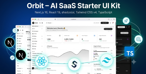 Orbit – AI SaaS Starter UI Kit for Next.js & shadcn/ui - Admin Templates Site Templates