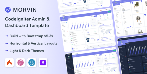 Morvin - CodeIgniter Admin & Dashboard Template - Admin Templates Site Templates