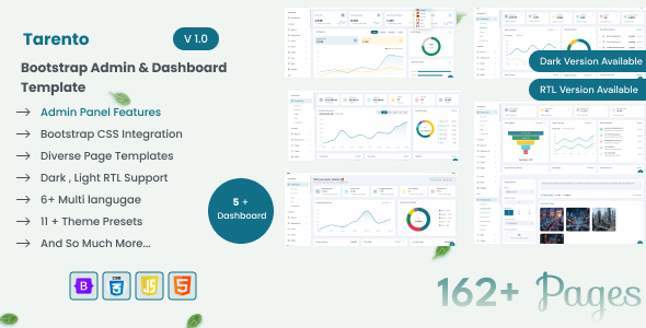 Tarento - Bootstrap Admin & Dashboard Html Template - Admin Templates Site Templates