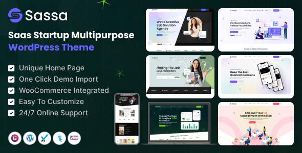 Sassa - AI Startup Multipurpose WordPress Theme - Creative WordPress