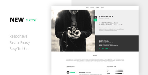 NEW Html Vcard Template by mutationthemes | ThemeForest