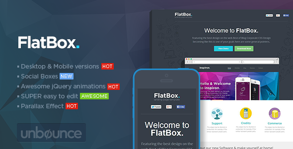 FlatBox - Unbounce Startup Template - Unbounce Landing Pages Marketing