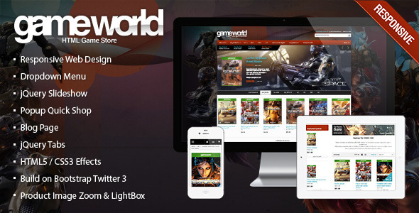 Responsive HTML Theme - GameWorld - Technology Site Templates