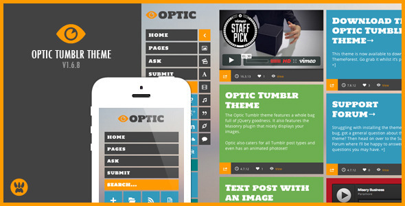Optic - A Responsive Masonry Tumblr Theme - Blog Tumblr