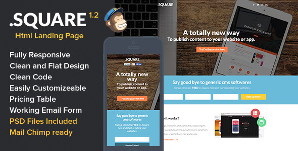 DotSquare HTML Landing Page - Landing Pages Marketing