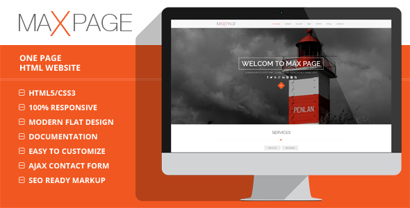Maxpage - One Page HTML5 Template - Creative Site Templates