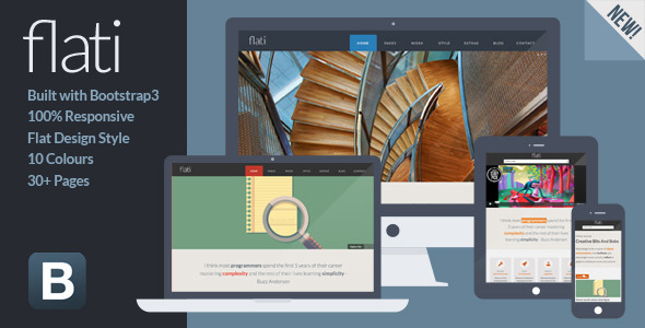 Flati - Responsive Flat Design Bootstrap Template - Portfolio Creative