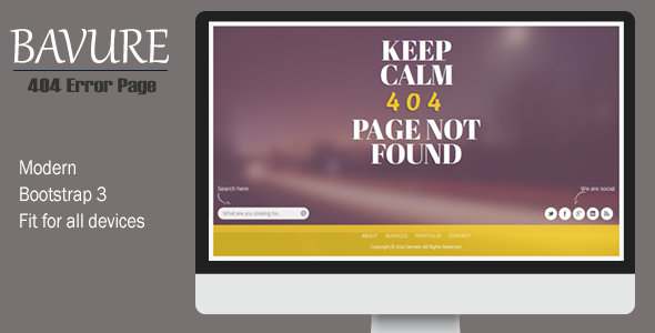 Bavure - Responsive 404 Error Template - 404 Pages Specialty Pages