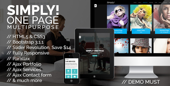 Simply One Page Multi-purpose HTML Template - Creative Site Templates