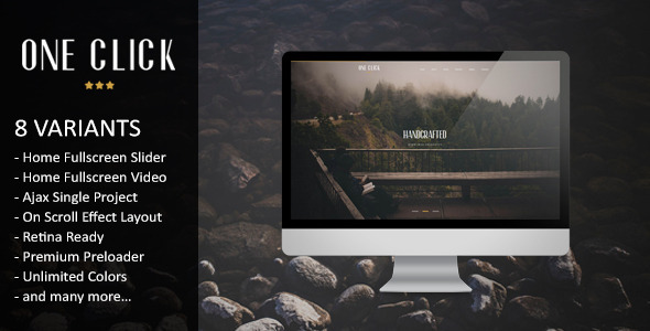 One Click - Parallax One Page HTML Template - Creative Site Templates