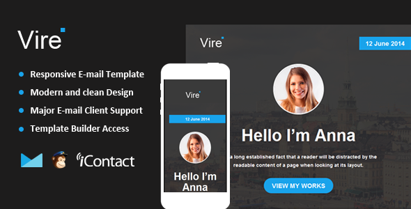 Vire - Responsive Email + Themebuilder Access - Email Templates Marketing