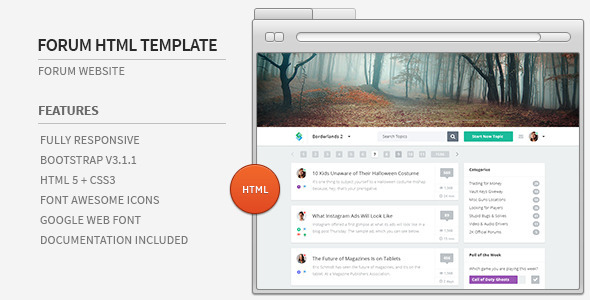 Forum Website HTML Template - Miscellaneous Site Templates