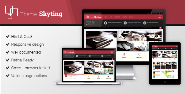 Skyting Magazine HTML5 template - Corporate Site Templates