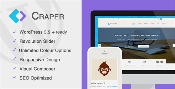 Craper - Responsive Business WordPress Theme - Creative WordPress