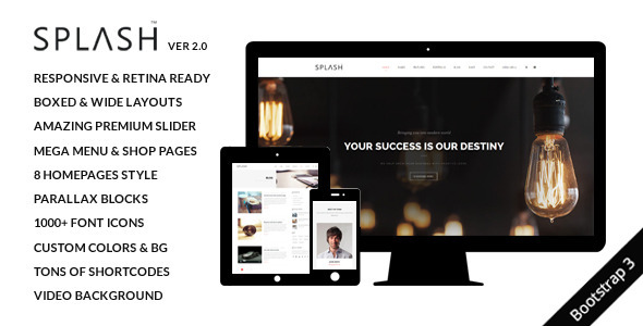 Splash - Multi-Purpose Bootstrap Website Template - Creative Site Templates
