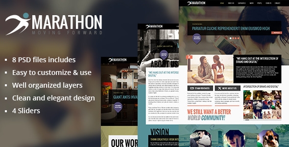 Marathon - Photoshop UI Templates