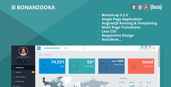 Bonanzooka -Web Admin Page AngularJS App - Admin Templates Site Templates