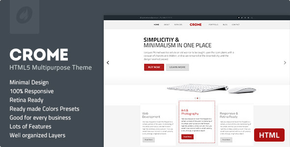 Crome - Responsive Multipurpose HTML5 Template - Creative Site Templates