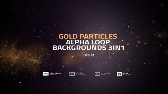 Golden Particles Alpha Loop Backgrounds 3in1 Part2, Motion Graphics