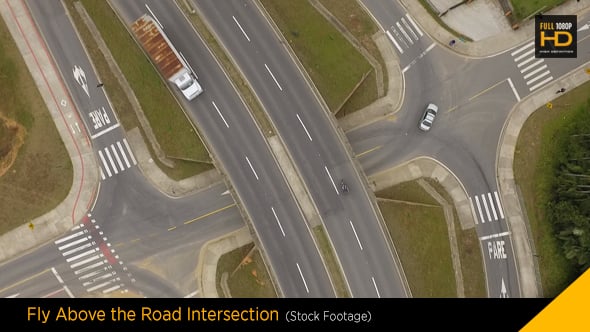 Fly Above a Road Intersection, Stock Footage | VideoHive