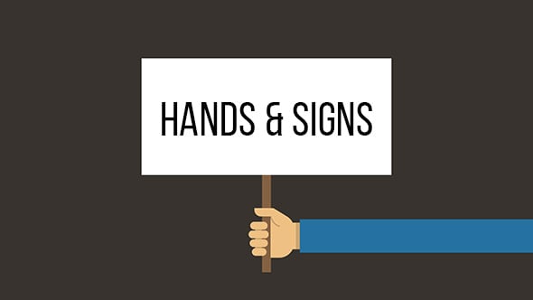 Animated Hands with Text Signs, After Effects Project Files | VideoHive