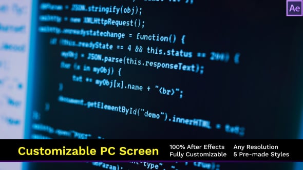 Customizable Computer Screen Codes, After Effects Project Files | VideoHive