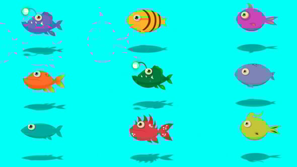 Cartoon Fish Pack, Motion Graphics | VideoHive