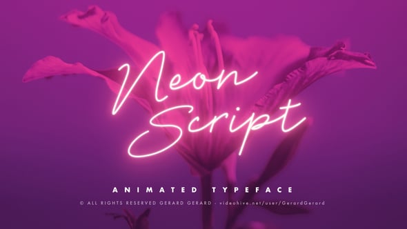 Neon Script - Animated typeface, After Effects Project Files | VideoHive