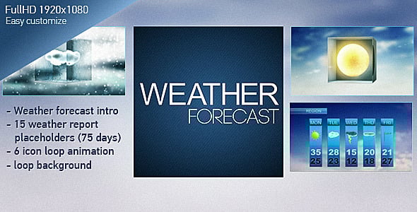 Weather Forecast Broadcast Graphics Pack, After Effects Project Files