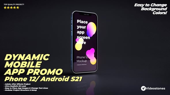 Dynamic Mobile App Promo - Phone 12 - Android - 3d Mobile Device Demo ...
