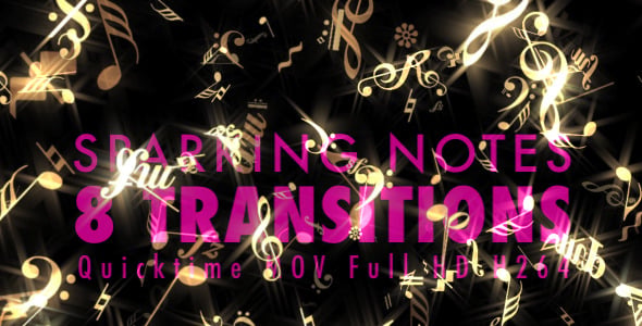 Sparkling Notes - Pack of 8 Transitions, Motion Graphics | VideoHive