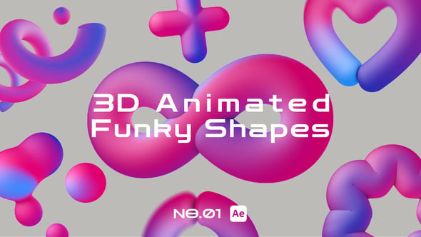 3D Animated Funky Shapes, After Effects Project Files | VideoHive