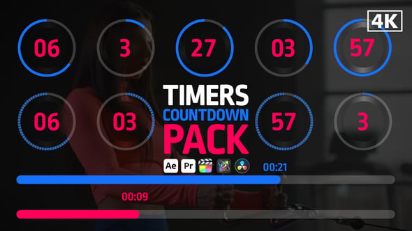 Timers Countdown Pack - Digital Timer Counter Motion Graphics Pack ...
