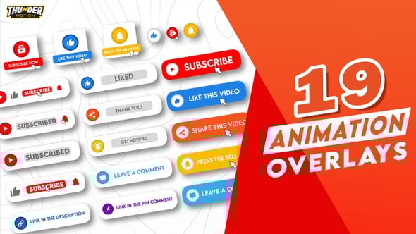 Clean Animated YouTube Subscribe Buttons Pack 4K, Motion Graphics ...