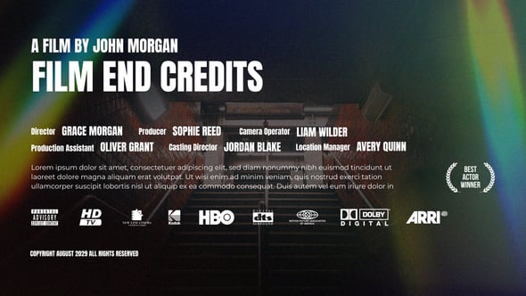 Film End Credits, After Effects Project Files | VideoHive