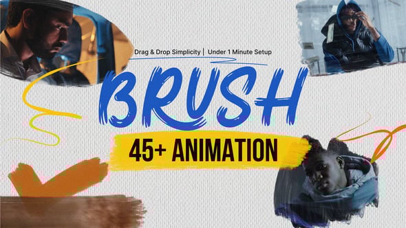 Brush Animation After Effects模板:创意艺术转场与Logo开场