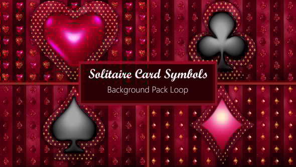Solitaire Card Symbols Background Pack - Loop, Motion Graphics | VideoHive